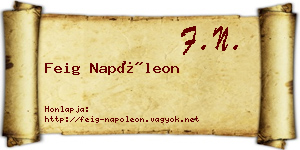 Feig Napóleon névjegykártya
